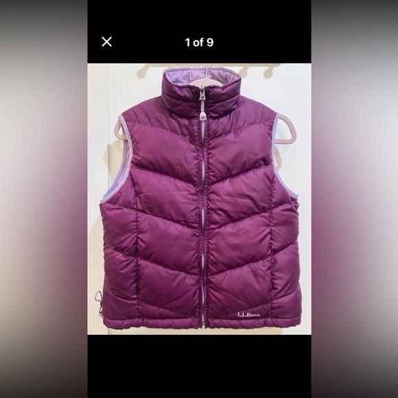 Women’s small L.L.Bean reversible Purple Quilted Puffer Vest - Picture 1 of 9